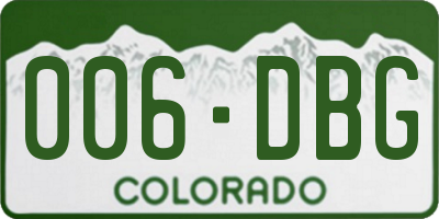 CO license plate 006DBG