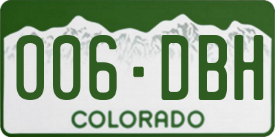 CO license plate 006DBH