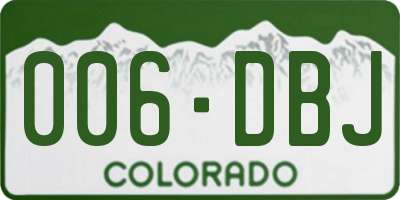 CO license plate 006DBJ