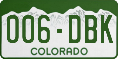 CO license plate 006DBK