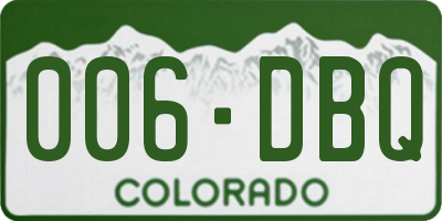 CO license plate 006DBQ