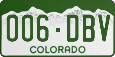 CO license plate 006DBV