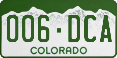 CO license plate 006DCA