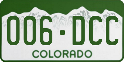 CO license plate 006DCC