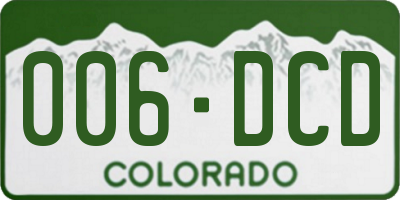 CO license plate 006DCD