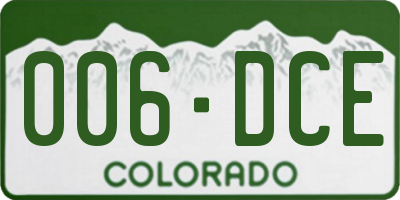 CO license plate 006DCE
