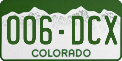 CO license plate 006DCX