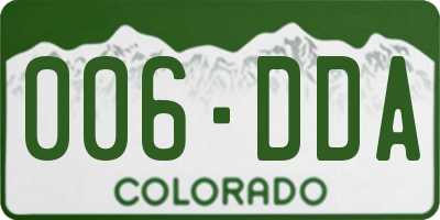 CO license plate 006DDA