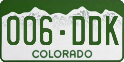 CO license plate 006DDK