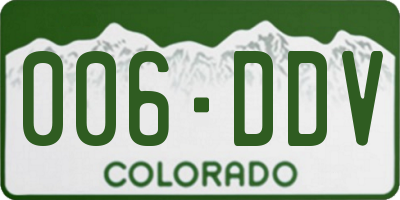 CO license plate 006DDV