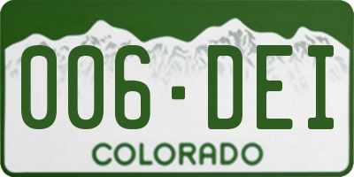 CO license plate 006DEI
