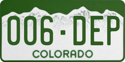 CO license plate 006DEP