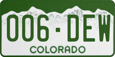 CO license plate 006DEW