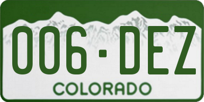 CO license plate 006DEZ