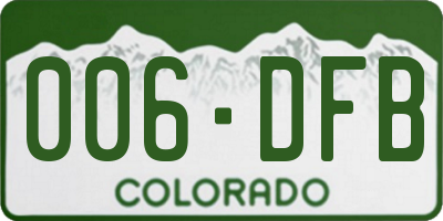 CO license plate 006DFB