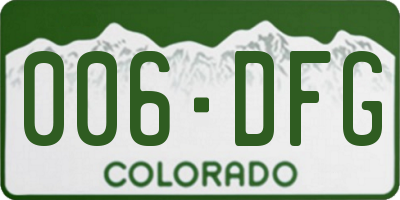 CO license plate 006DFG