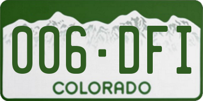 CO license plate 006DFI