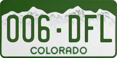 CO license plate 006DFL