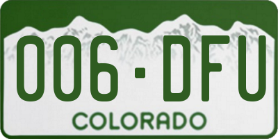 CO license plate 006DFU
