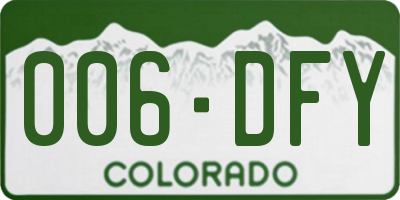 CO license plate 006DFY