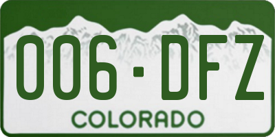 CO license plate 006DFZ