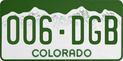 CO license plate 006DGB
