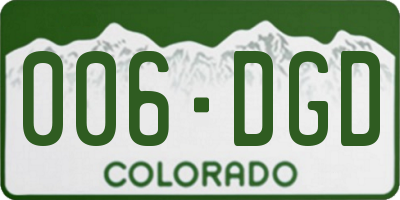 CO license plate 006DGD