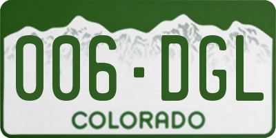 CO license plate 006DGL
