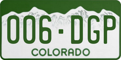 CO license plate 006DGP