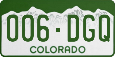 CO license plate 006DGQ