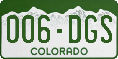CO license plate 006DGS