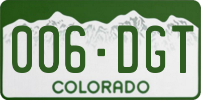 CO license plate 006DGT