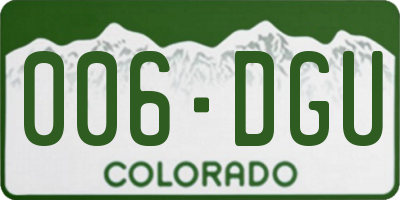 CO license plate 006DGU