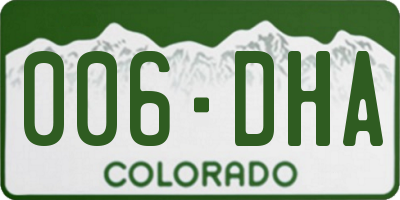 CO license plate 006DHA