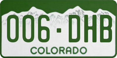 CO license plate 006DHB