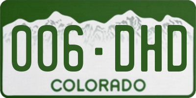 CO license plate 006DHD