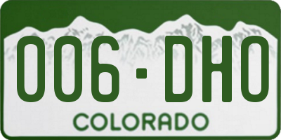 CO license plate 006DHO