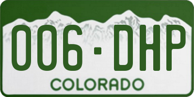 CO license plate 006DHP