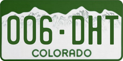 CO license plate 006DHT