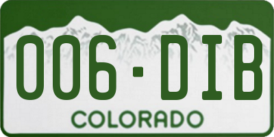 CO license plate 006DIB