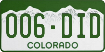 CO license plate 006DID