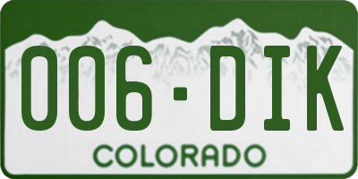 CO license plate 006DIK