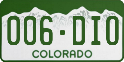 CO license plate 006DIO