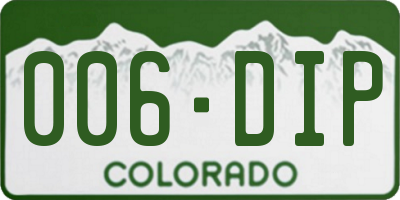 CO license plate 006DIP