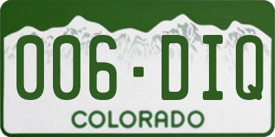 CO license plate 006DIQ