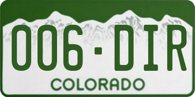 CO license plate 006DIR