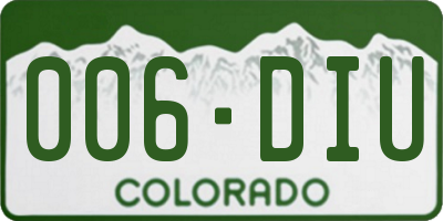 CO license plate 006DIU