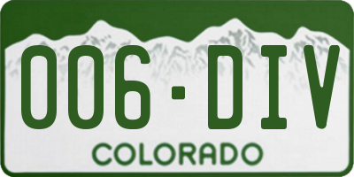 CO license plate 006DIV