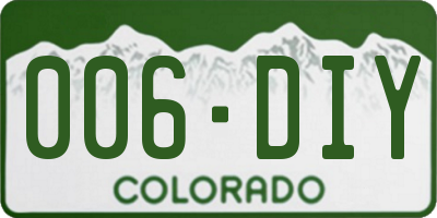 CO license plate 006DIY