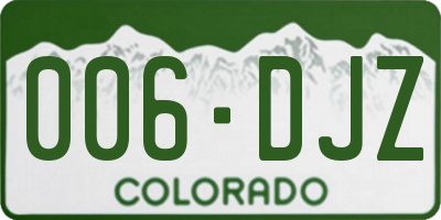 CO license plate 006DJZ